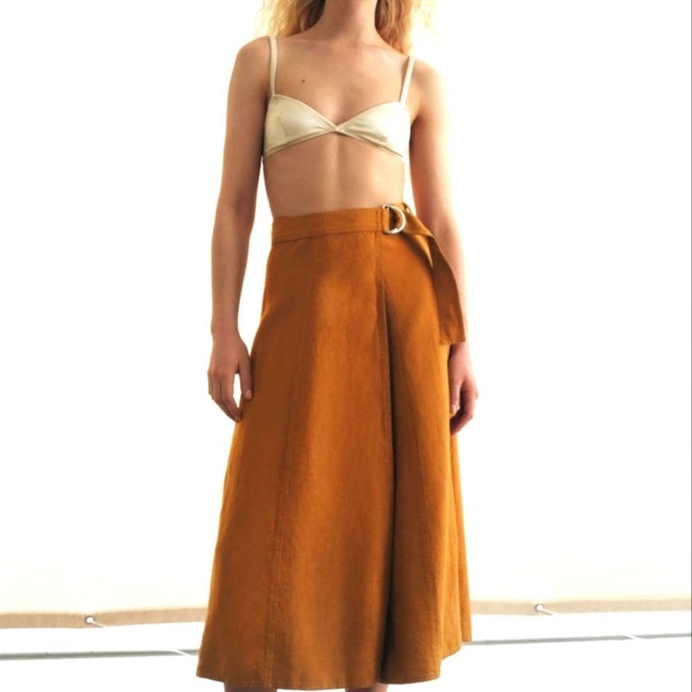 Linen blend pareo  skirt